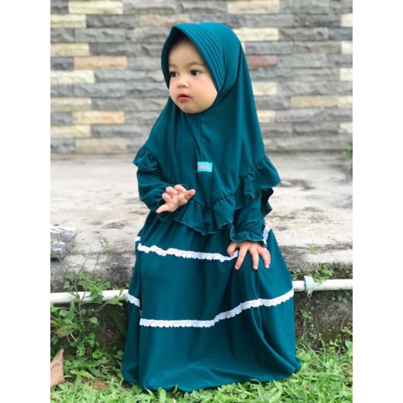 GAMIS ANAK KASILLA 1-3thn/ RENDA &amp;REMPEL SUSUN JERSY+jilbab