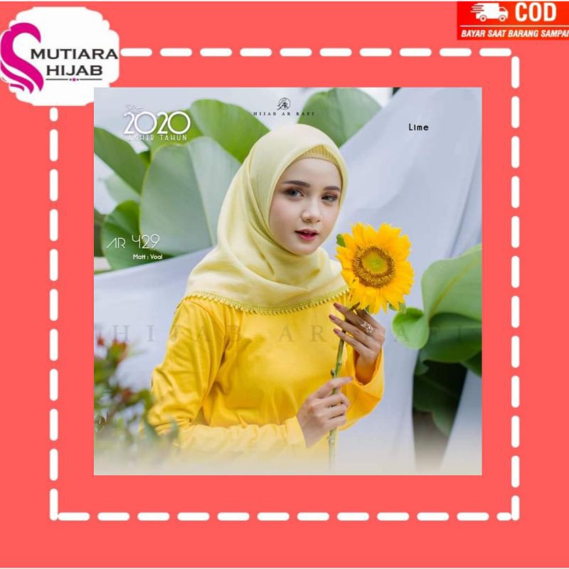 jilbab hijab Kerudung Bergo segiempat voal salur terbaru 2021 kode Ar 429 by Arrafi Zoya elzatta