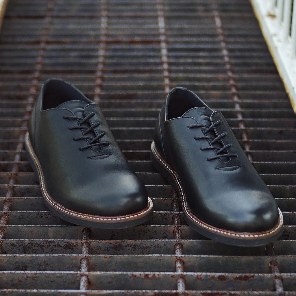 GUSTAV BLACK |FORIND x Greata| Sepatu Kulit Asli Formal Vintage Klasik Pria/Cowo/Men Oxford Footwear