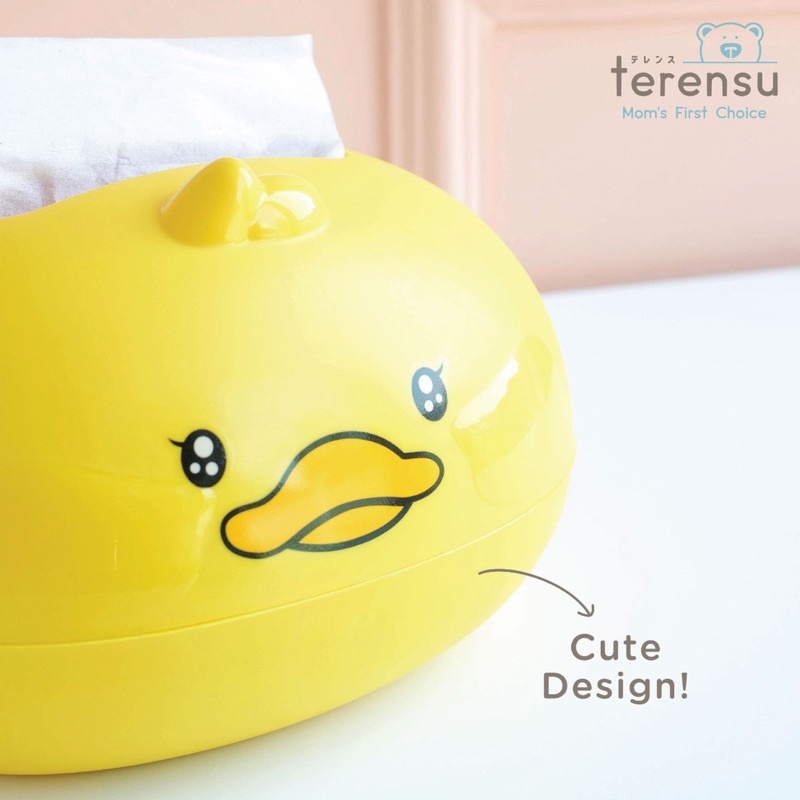 Terensu Tempat Tisu Karakter Bebek Penyimpan Tissue Box Anti Kotor Debu