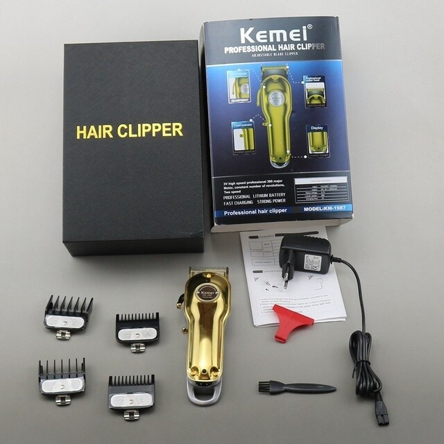 KEMEI KM-1987 - Rechargeable Professional Metal Electric Hair Clipper