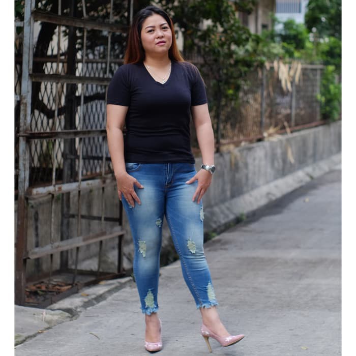 Celana Jeans Jumbo Wanita Ripped Jumbo 7992 Skinhy Jeans Bigsize