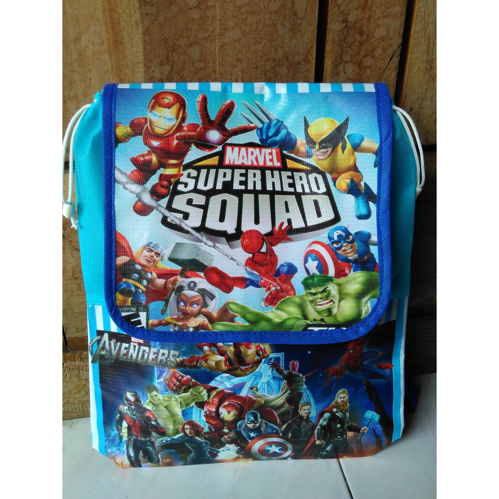 

Goodie Bag Tas Souvenir Ultah Ransel Cuatom bisa AVENGER Gemblok Punggung Anak