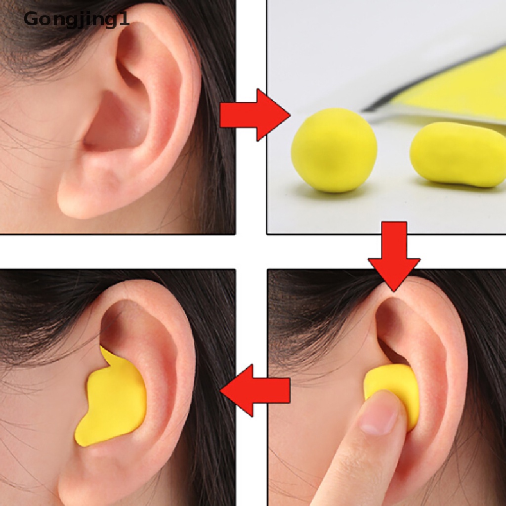 Gongjing1 60pcs / set Earplug Bahan PU Anti Bising Untuk Membantu Tidur