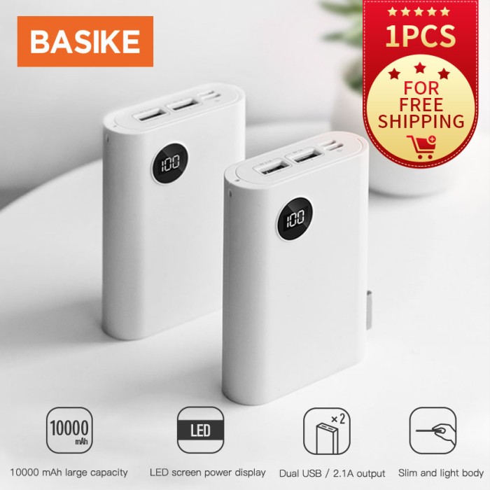 HANDPHONE & TABLET POWER BANK STB129 BASIKE POWER BANK 10000MAH REAL