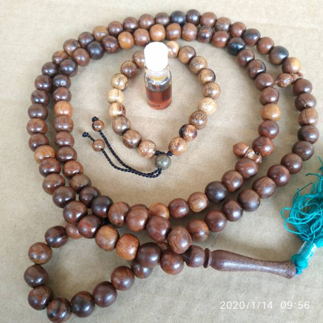 1 paket 10mm JUMBO Tasbih 99 + gelang + minyak GAHARU