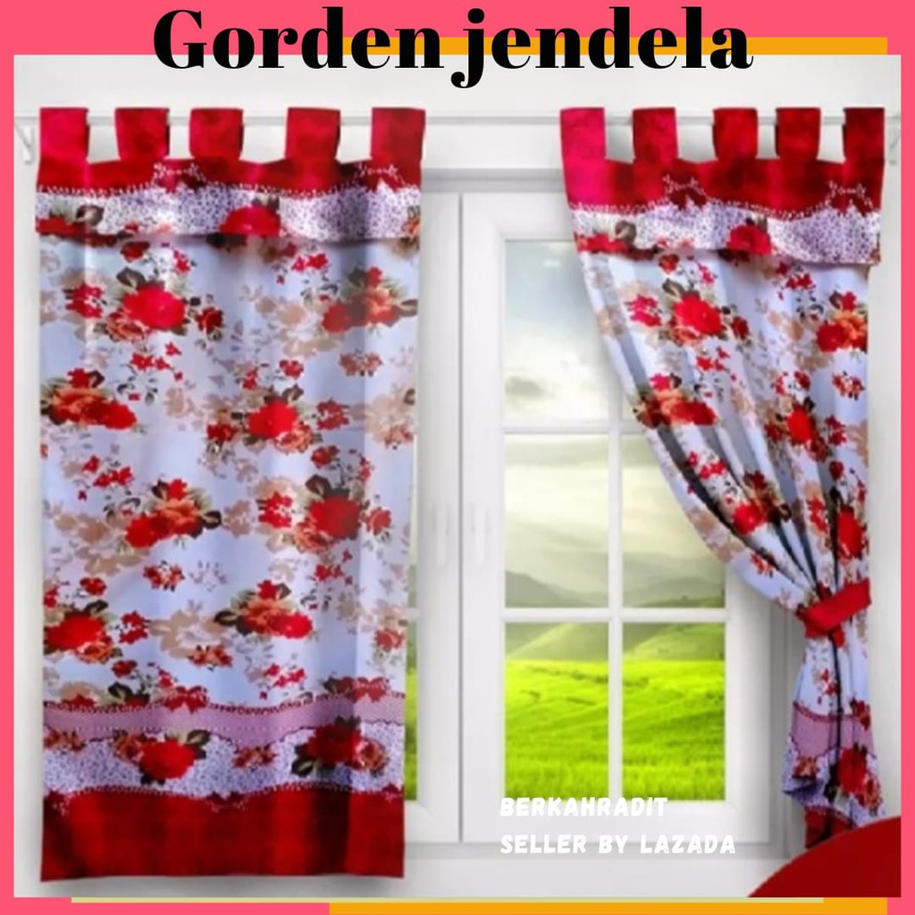 Gorden Jendela Starmoon, Motif bunga Uk 55x150cm