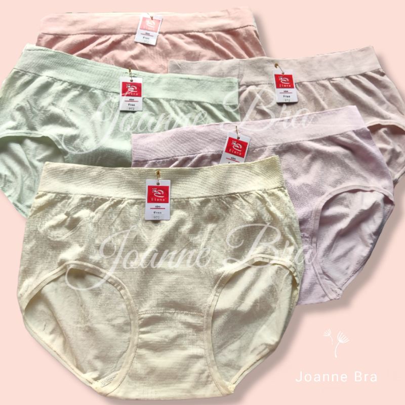 Elena Celana Dalam Wanita Katun + Nylon Lembut Elastis E 972 - CD Wanita fit bb 75kg Nyaman Lembut H