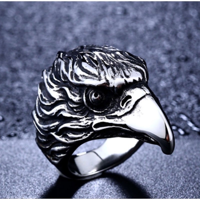 SEUSUK  Mens Fashion Temperament Punk Animal Motorcycle Fashion Ring Jewelry