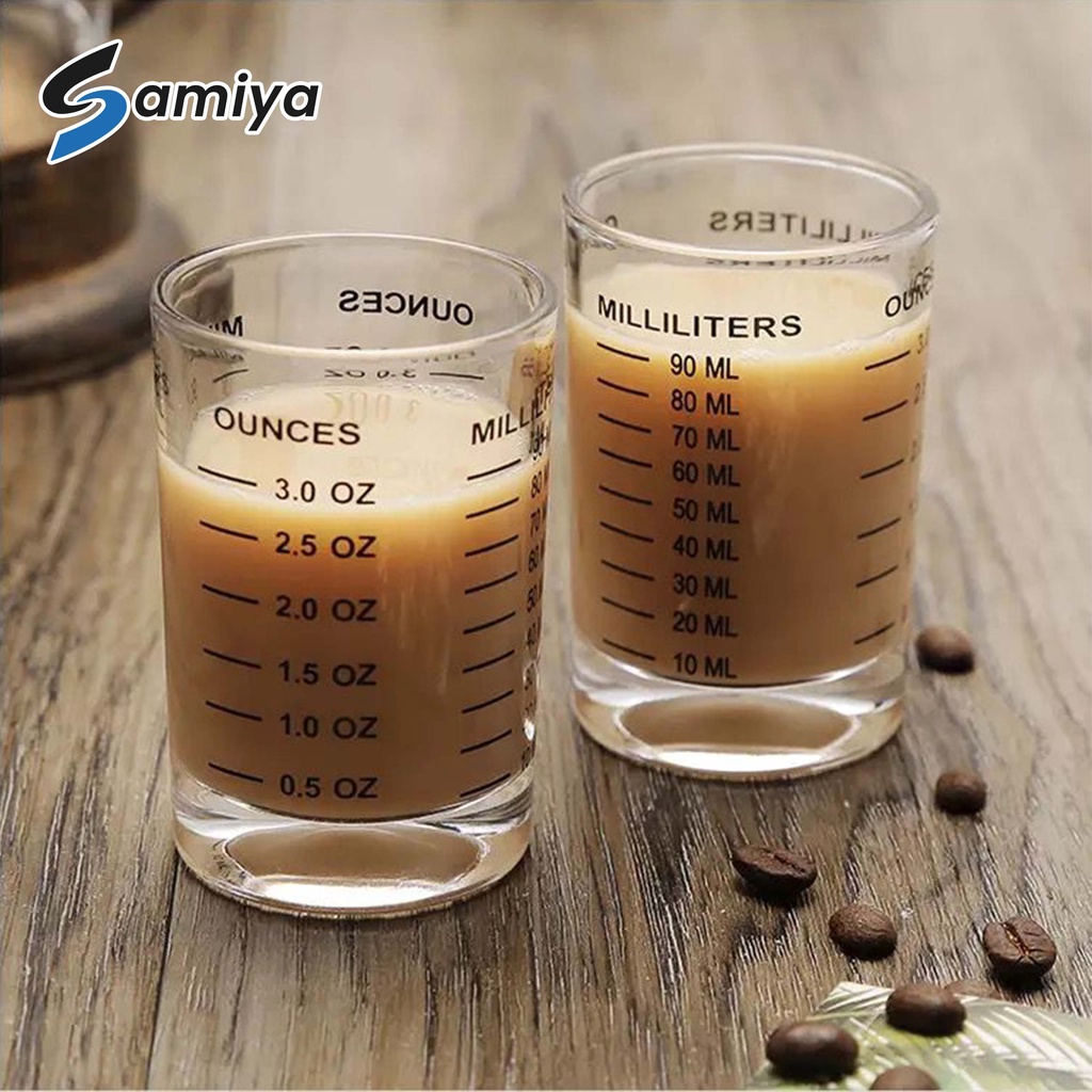 gelas takar ukur sloki espresso triple shot 90ml / seloki minuman kopi teh gula harga per satu pcs