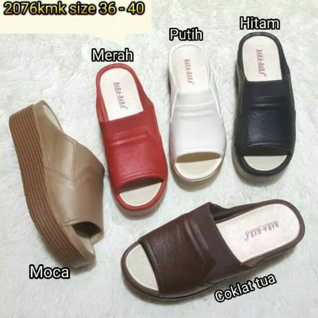 Sandal jelly bara bara wedges wanita karet import