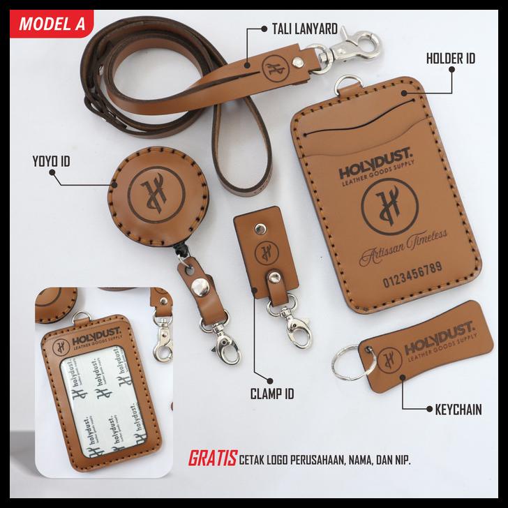 

TERLARIS CUSTOM ID CARD HOLDER KULIT DAN YOYO ID NAME TAG KULIT ASLI TERLARIS