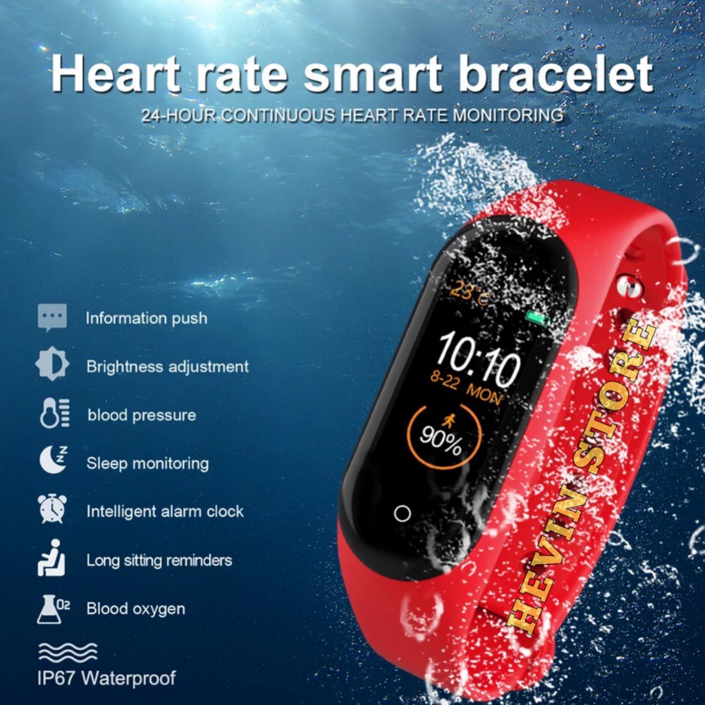 TERMURAH M4 SMART BRACELET IP67 WATERPROOF LAYAR BESAR 3 WARNA