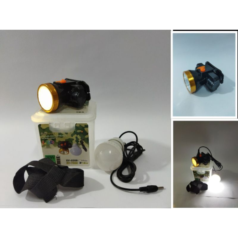 SENTER KEPALA HEAD LAMP EVATECH(20W) EV-6500(WHITE) EV-7500(YELLOW)