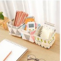 Tempat Penyimpanan Multifungsi Perlengkapan Rumah Storage Box Organizer Serbaguna - Kotak Penyimpan Mini Serbaguna Warna Lucu Bahan Kanvas-Desktop Mini Box Storage Bisa Dilipat