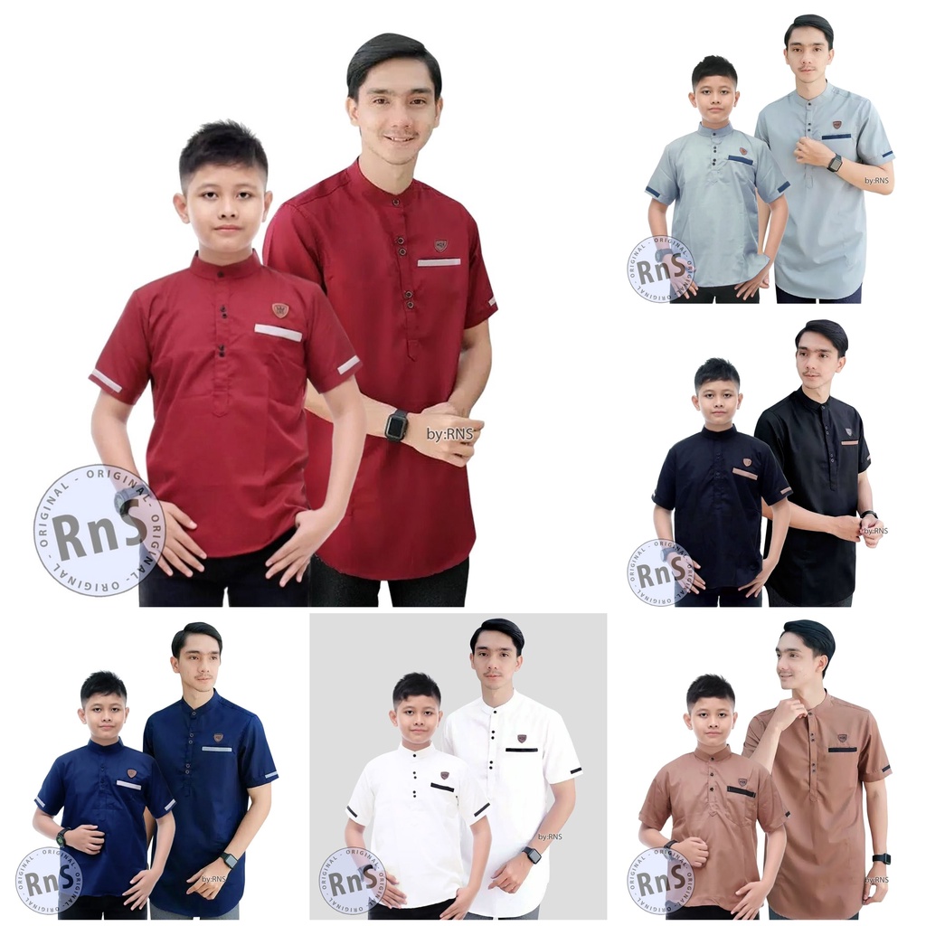 baju koko jumbo couple ayah dan anak laki laki jumbo baju koko kurta kemko muslim lengan pendek toyo