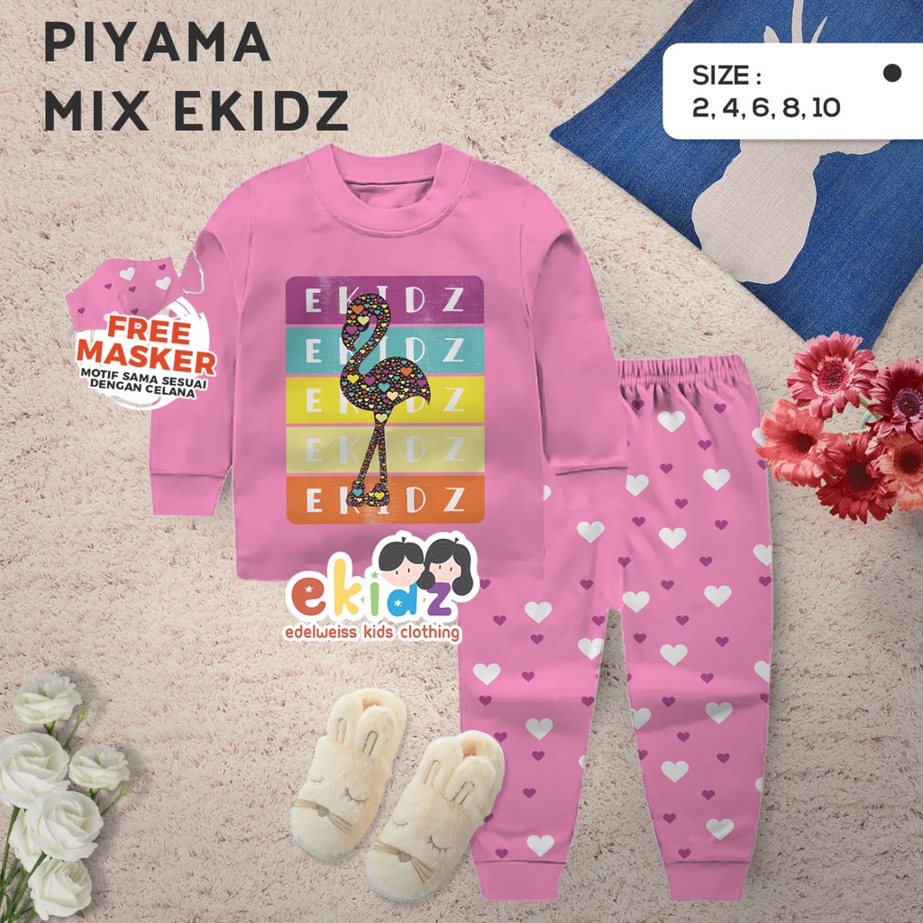 Piyama Anak Perempuan EKidz - Love (FREE MASKER)