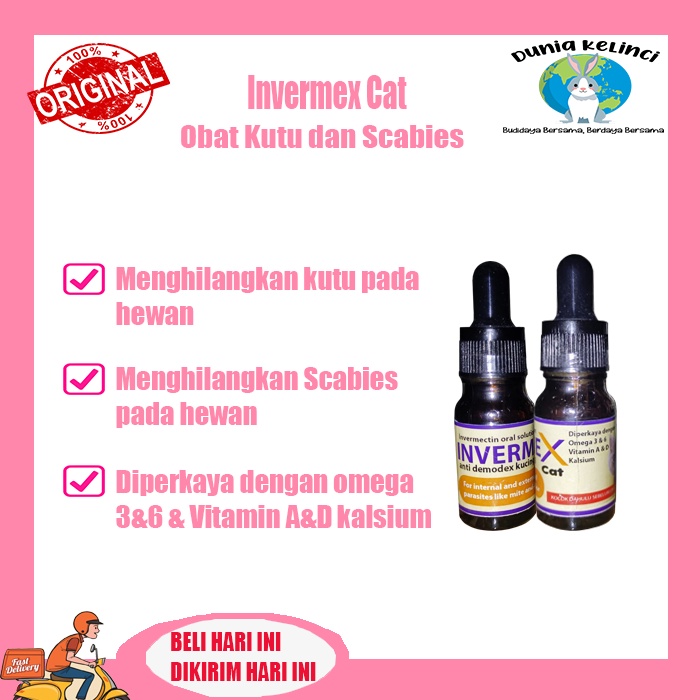 Invermex Cat Oral 10 ml Anti Demodex Kucing Obat Kutu Kucing Obat Scabies