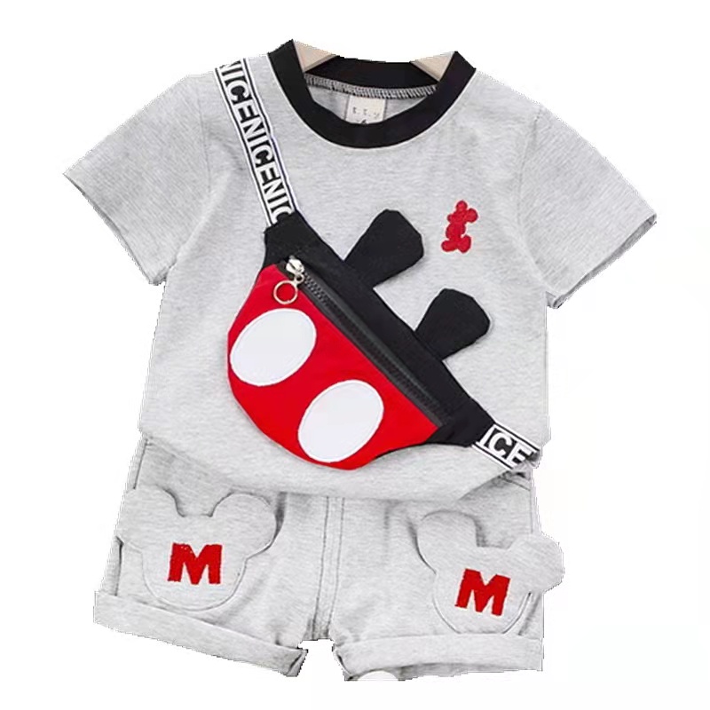 Setelan kaos celana anak import tas mickey/Setelan kaos laki-laki Import usia 1-4 tahun /Setelan Bayi-Anak Laki-Laki cowok Mickey