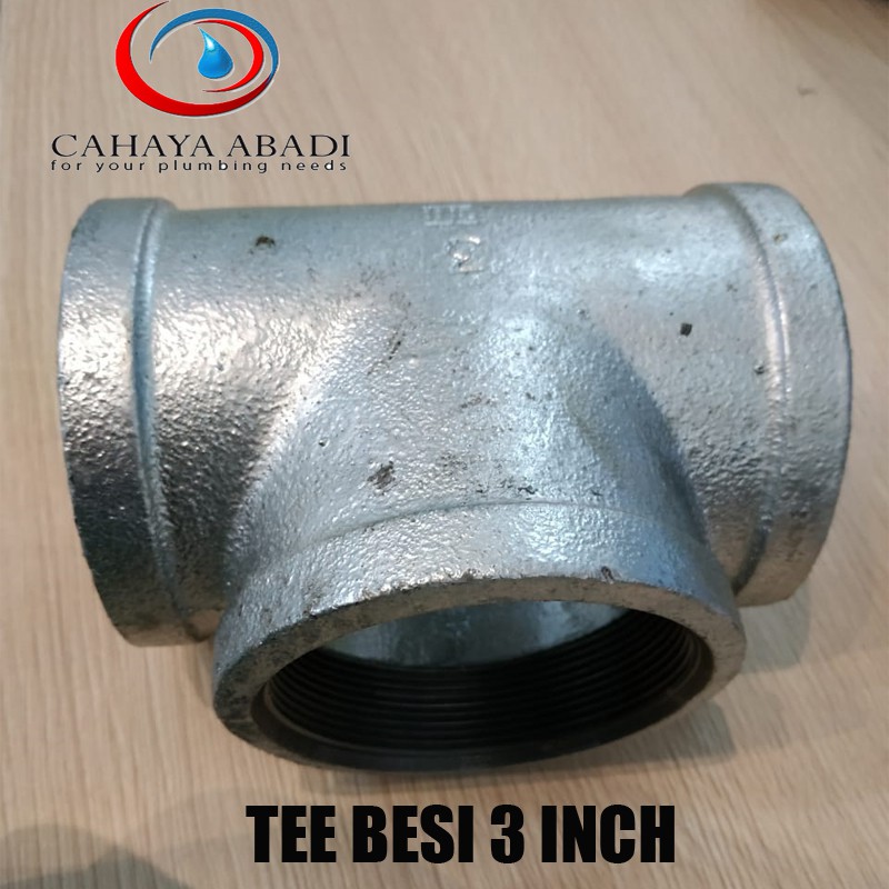 TEE BESI 3 INCH - SAMBUNGAN PIPA BESI GALVANIS - GALUNGGUNG