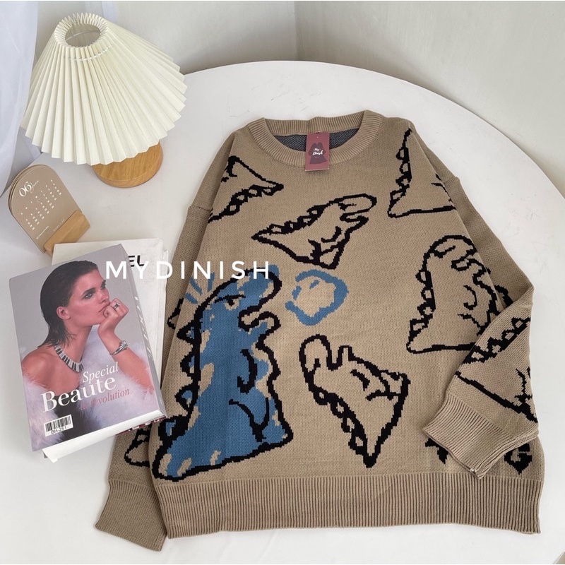 Dino Oversize Sweater Rajut Terbaru