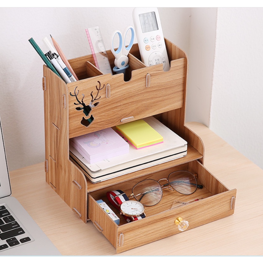 

Rak Kosmetik Portable Slayershop Bahan Olahan Kayu Organizer Pen Pensil Kosmetik Meja Rak Meja