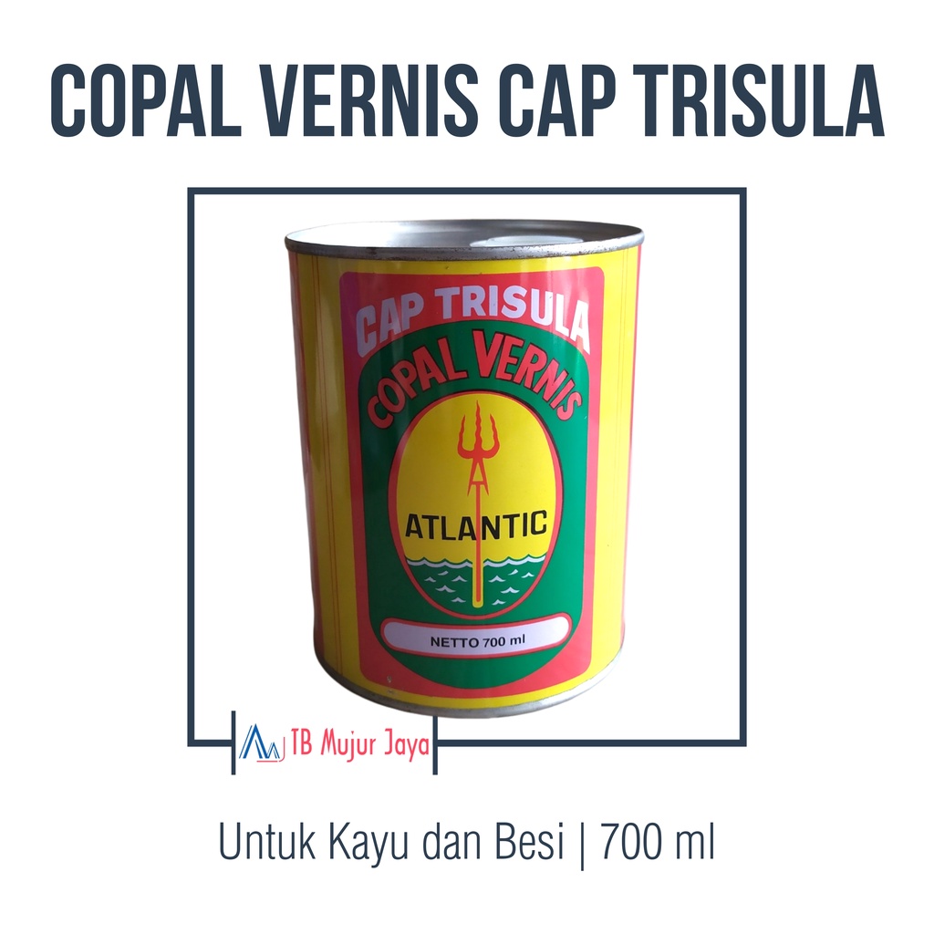 Copal Vernis Atlantic Cap Trisula Untuk Kayu Dan Besi 700 Ml