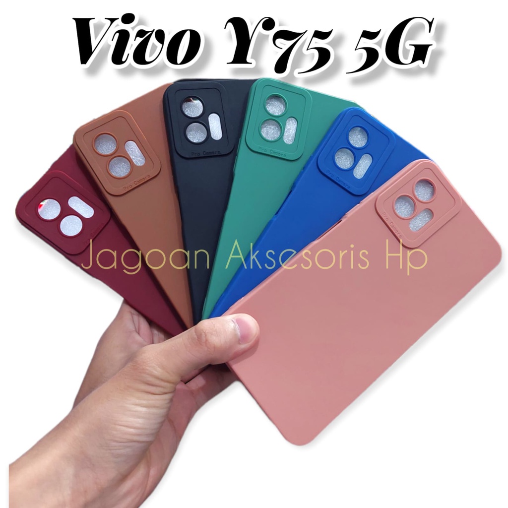 Pro Camera Soft Case Vivo T1 Y55 6.58 inchi Solid Color Angel Eye Lens