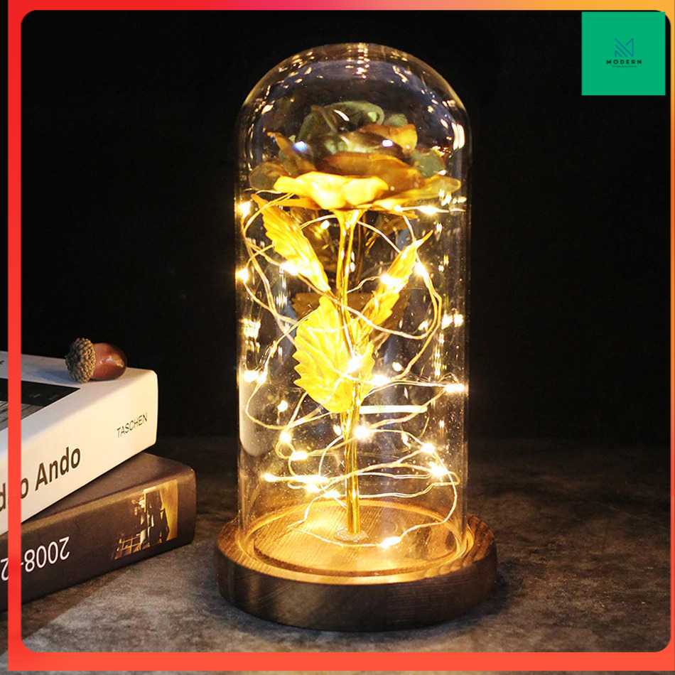 TD-DG ACEVIVI Bunga Mawar Lampu LED Dekorasi Beauty and The Beast Rose AC01