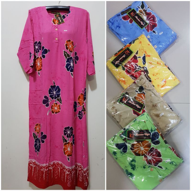 YULI - SEKDRES SUNAN LD 100 CM PB 130 CM TANGAN 3/4 BATIK KENCANA UNGU(KU) LEBEL HITAM(KUH)