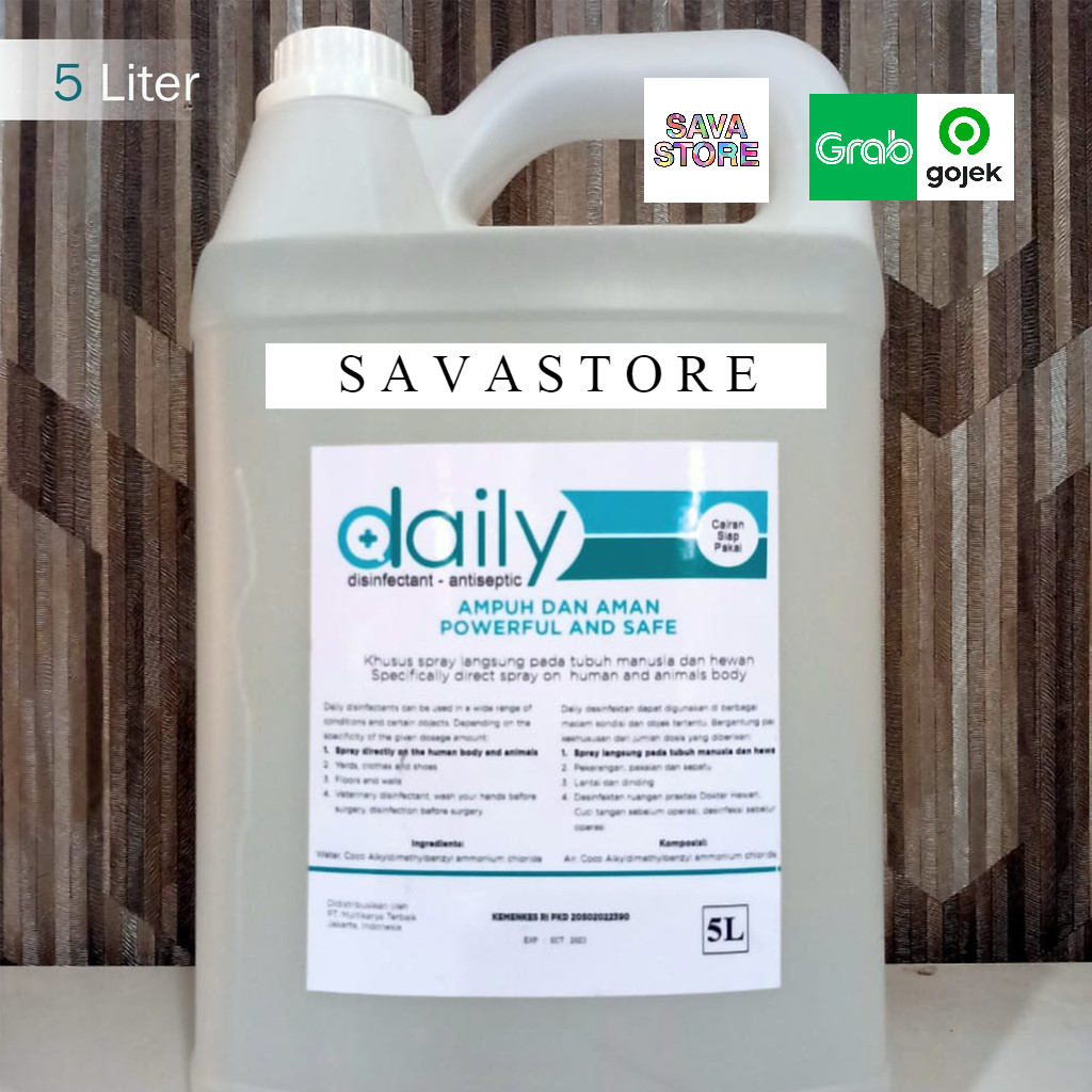 DESINFEKTAN DAILY REGULER DISINFEKTAN ANTISEPTIC 5 LITER 5L DISINFECTAN ANTI VIRUS ANTI BACTERIAL