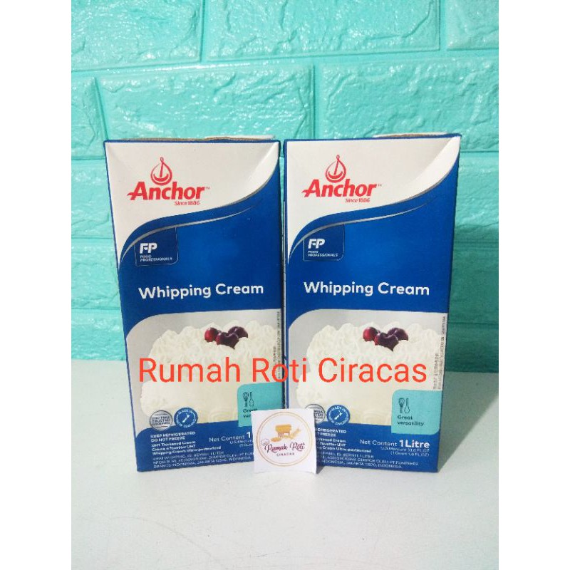 

WHIPPING CREAM ANCHOR DIARY WHIPP KRIM CAIR KENTAL 1 LITER SUSU NEW