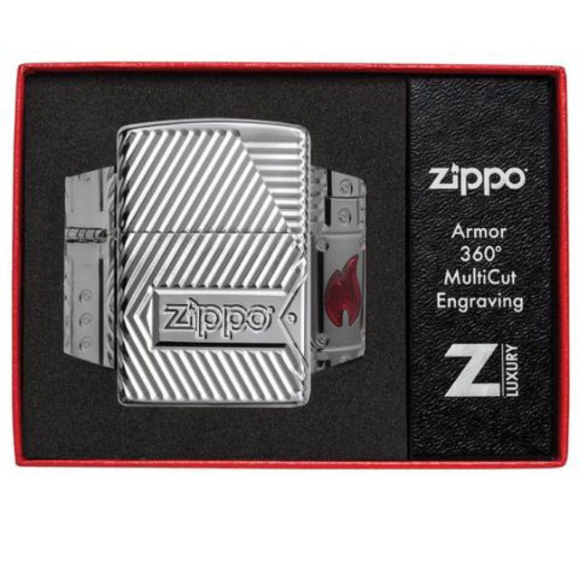 Zippo Original USA 29672 Armor Bolts Design -Stok Lengkap & Resmi
