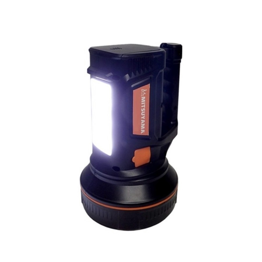 Senter MS-1220 Mitsuyama LED 30W + Lampu Emergency 15W Super Terang, USB, Rechargeble Free 4 Batre Ultra Power | FMS