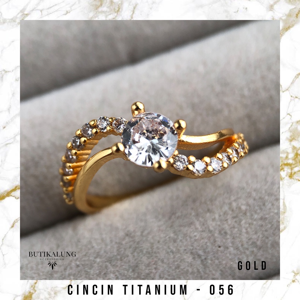 CAMILLE - Cincin Tunangan Cincin Sterling Silver Ring Titanium Stainless Steel Anti Karat 056