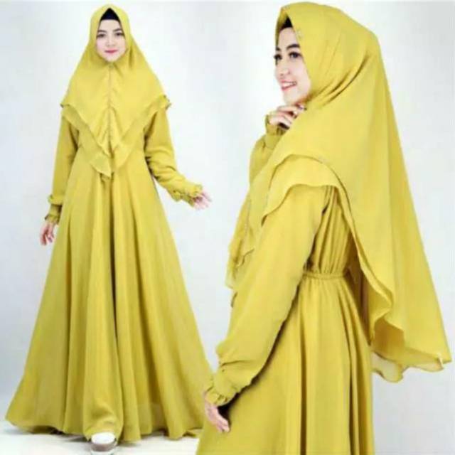 GAMIS CERUTY POLOS(HANYA GAMIS)(free Bros cantik setiap pembelian 2pcs gamis)