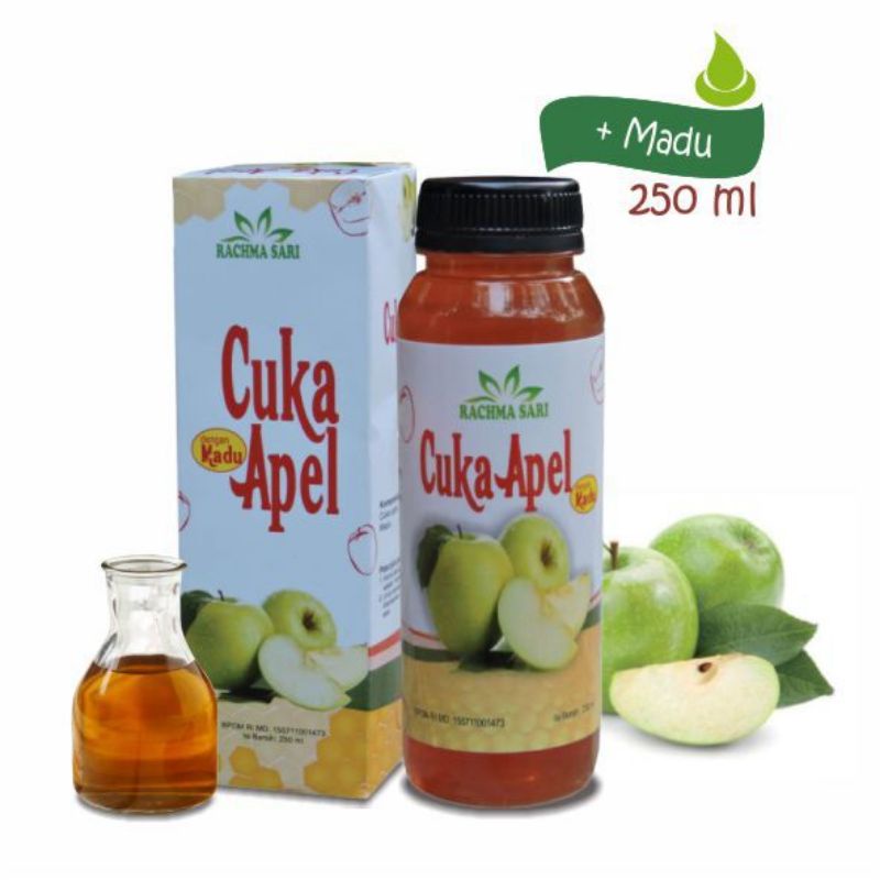 CUKA APEL VINEGAR Murni + MADU 250ml - Cuka Apel Plus Madu ORIGINAL BPOM Asli