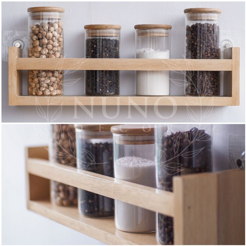 Rak Bumbu Dapur Kayu | Rak Kayu Serbaguna