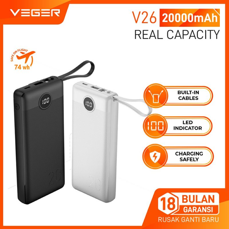 POWERBANK VEGER V26 20000 mAH