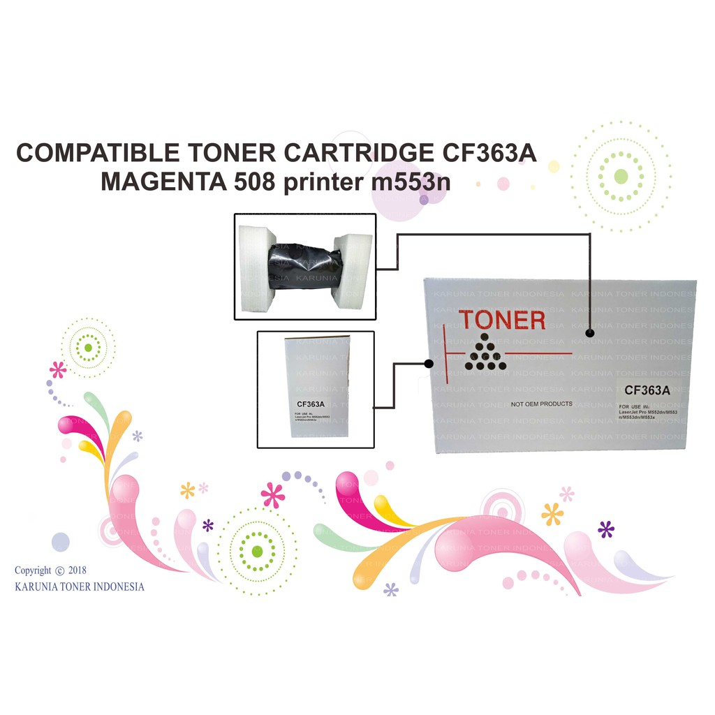 Compatible Toner Cartridge Printer HP Laserjet 508 508A M553n M577z M553 M577 CF363A CF363 Magenta