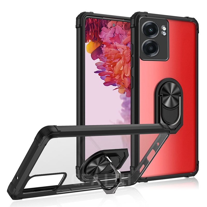 Realme Narzo 50 5G Case Standing I-RING Beatle Series Clear Anti Shock Casing Transparan Cover