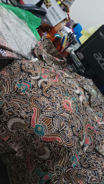 Warung Batik Kemeja Batik  Lengan Panjang Pendek Pekalongan Padi M L Xl Sogan Halus Kemeja Batik