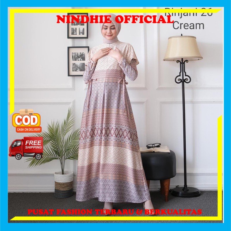 HOMEDRESS RINJANI DRESS MUSLIM Baju Gamis Wanita Perempuan Cewek Dewasa Remaja Kekinian Jumbo Pesta 