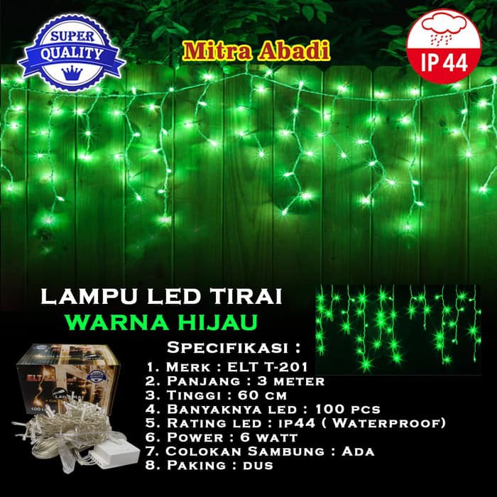 Lampu Natal Tirai LED 100 LED AC 220V