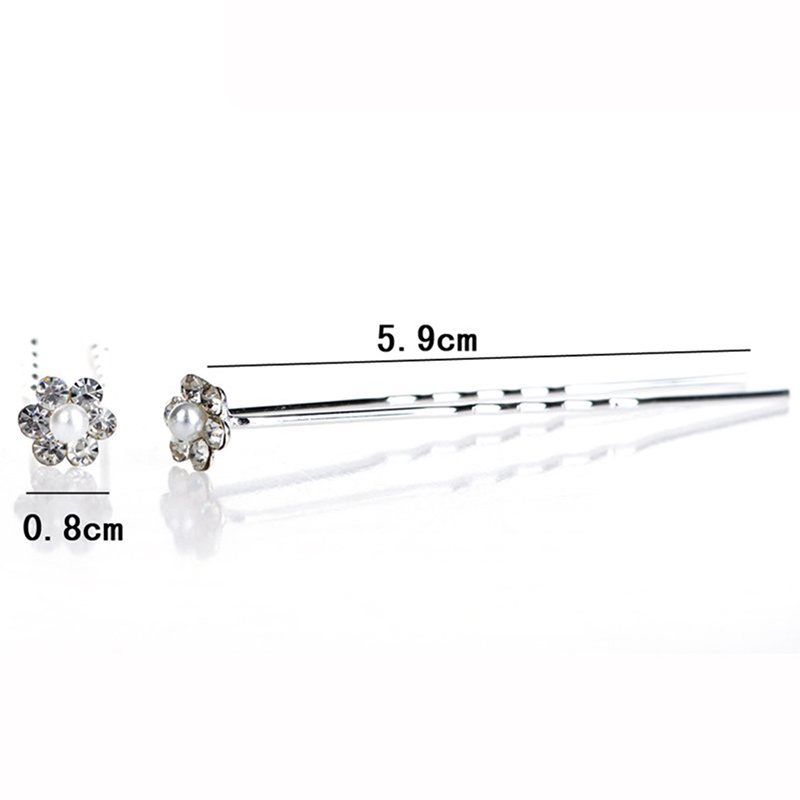 {LUCKID}40 PCS Wedding Hair Pins Crystal Pearl Flower Bridal Hairpins Hair Accessories