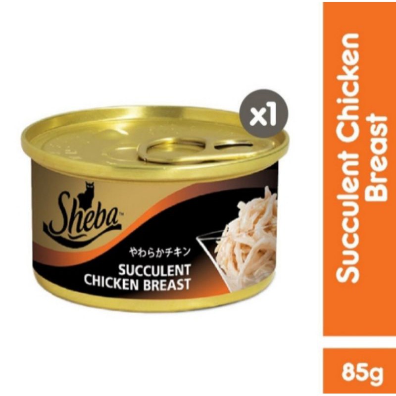 sheba succulent chicken breast 85g - makanan basah kaleng 85g
