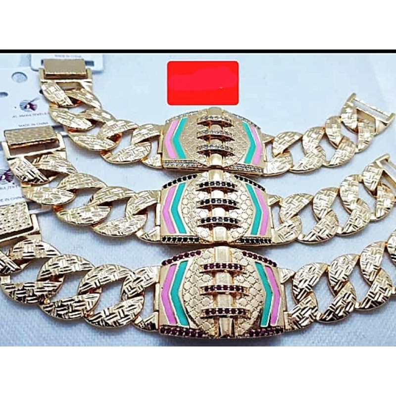 GELANG RANTE PLAT BESAR MEWAH BAHAN XUPING ASLI 100% DENGAN LAPISAN EMAS 18K DAN 24K .
