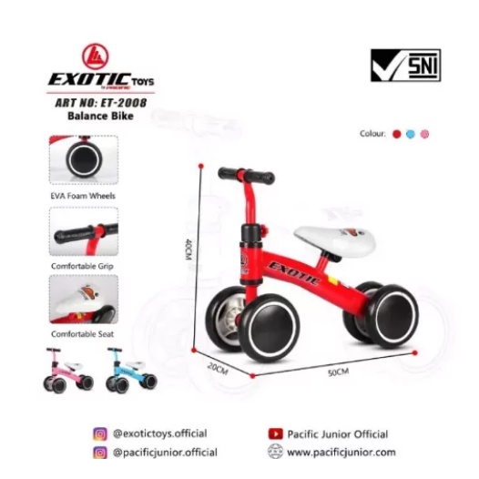 SEPEDA ANAK BALANCE BIKE EXOTIC ET 2008 TERMURAH