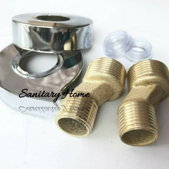 Nepel Drat Kuningan Panas Dingin Set / Set Nepel Drat 3/4"-1/2" double nepel kuning