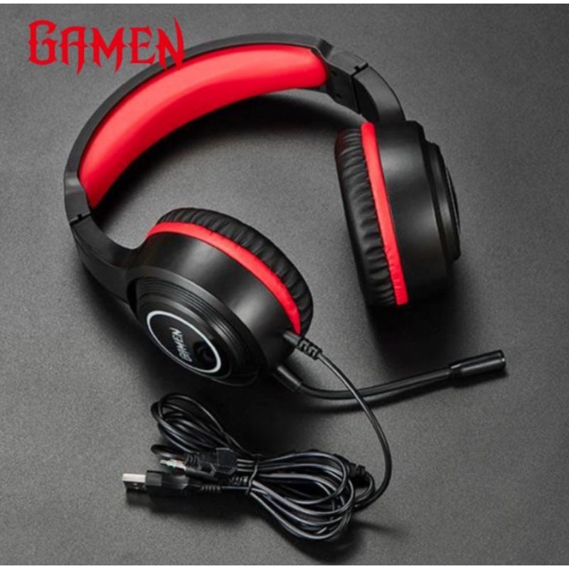 Headset Headphone Earphone GAMEN GH100 Black 3D Original